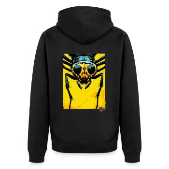 Monster-Ameise: Kleiner Riese - Unisex Premium Bio Zip Hoodie - Schwarz - Hinten - Nico (187cm)