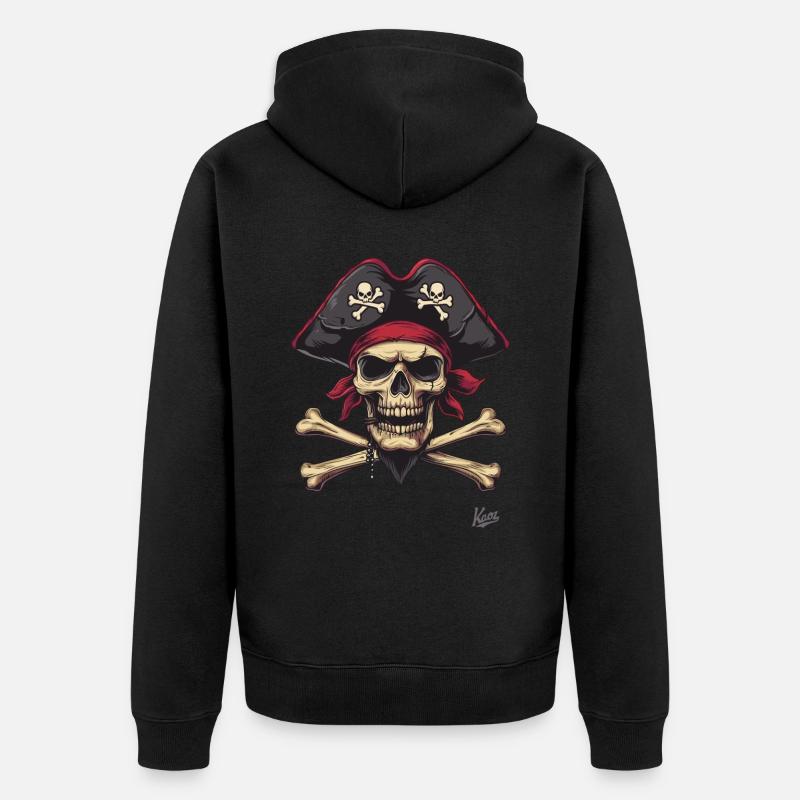 super cool drôle crâne pirate - Veste à capuche bio Premium Unisexe - noir