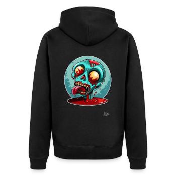 Visage de ketchup zombie paresseux - Veste à capuche bio Premium Unisexe - noir - Dos - Nico (187cm)
