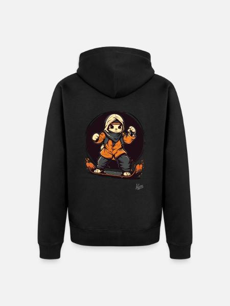 Oldschool Animals Snowboarding - Unisex Premium Organic Zip Hoodie - black