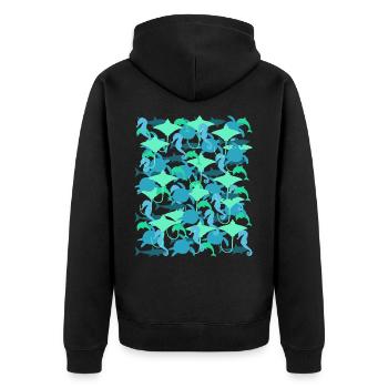 Ocean Camouflage – marine life in camouflage style - Unisex Premium Organic Zip Hoodie - black - Back - Nico (187cm)