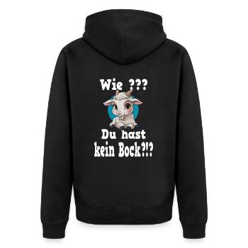 Wie du hast kein Bock für Faulenzer Chiller - Unisex Premium Bio Zip Hoodie - Schwarz - Hinten - Nico (187cm)