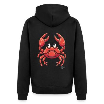 crabe de dessin animé drôle - Veste à capuche bio Premium Unisexe - noir - Dos - Nico (187cm)
