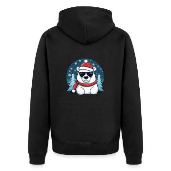 Christmas Polar Bear Beer Beer - Unisex Premium Organic Zip Hoodie - black - Back - Nico (187cm)
