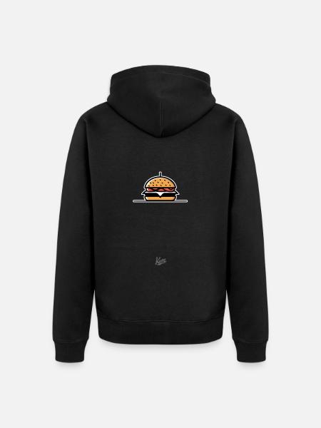 Burger Sandwich Cheeseburger - Unisex Premium Organic Zip Hoodie - black