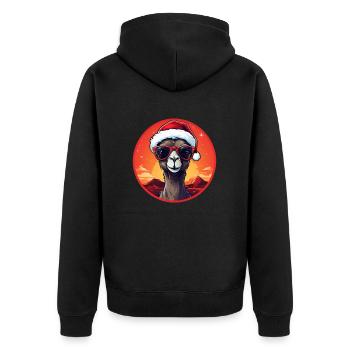 Camel Christmas - Unisex Premium Organic Zip Hoodie - black - Back - Nico (187cm)
