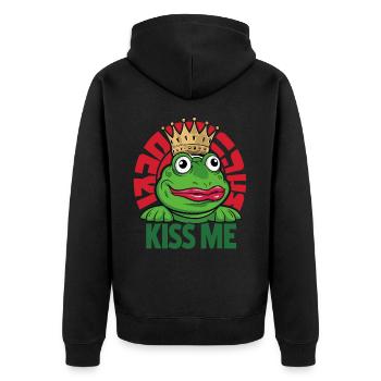 Grenouille Embrasse-moi 1 x5400 - Veste à capuche bio Premium Unisexe - noir - Dos - Nico (187cm)