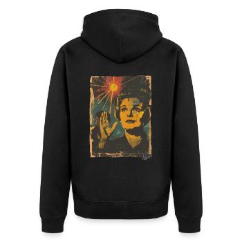Meine Art von Revolution einer Frau - Unisex Premium Bio Zip Hoodie - Schwarz - Hinten - Nico (187cm)