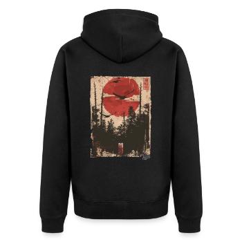 Propaganda Style: Nature Revolution - Unisex Premium Organic Zip Hoodie - black - Back - Nico (187cm)