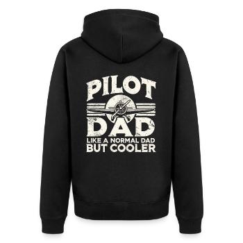 Pilote et père, Avion, Flyer, École de pilotage - Veste à capuche bio Premium Unisexe - noir - Dos - Nico (187cm)