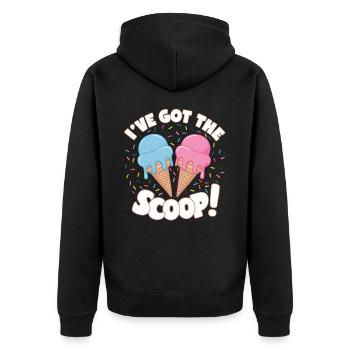 I've Got the Scoop Gender Reveal Ice cream Themed - Unisex Premium Organic Zip Hoodie - black - Back - Nico (187cm)