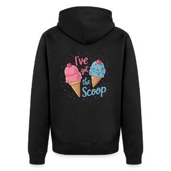 I've Got the Scoop Gender Reveal Ice cream Themed - Unisex Premium Organic Zip Hoodie - black - Back - Nico (187cm)