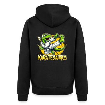Karate Karate Fighter Martial Arts Karatesaurus - Unisex Premium Organic Zip Hoodie - black - Back - Nico (187cm)