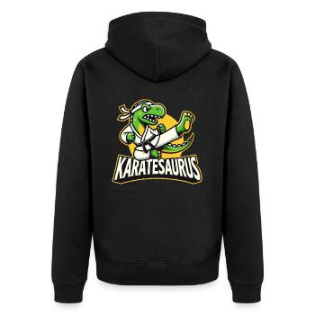 Karate Karate Fighter Martial Arts Karatesaurus - Unisex Premium Organic Zip Hoodie - black - Back - Nico (187cm)