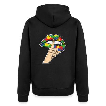 Don't Judge What You Don't Understand Autism - Unisex Premium Organic Zip Hoodie - black - Back - Nico (187cm)