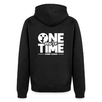 Another time Cheer Coach - Unisex Premium Organic Zip Hoodie - black - Back - Nico (187cm)