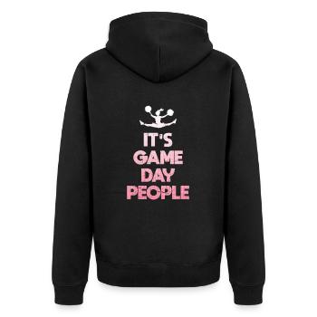 It's game day folks - Unisex Premium Organic Zip Hoodie - black - Back - Nico (187cm)