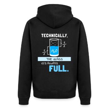 Chemiker Chemie Humor Lustige Sprüche Wasser Glas - Unisex Premium Bio Zip Hoodie - Schwarz - Hinten - Nico (187cm)