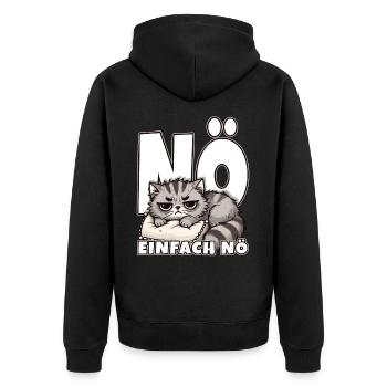 Nope just nope Statement Cat Funny Late Riser - Unisex Premium Organic Zip Hoodie - black - Back - Nico (187cm)