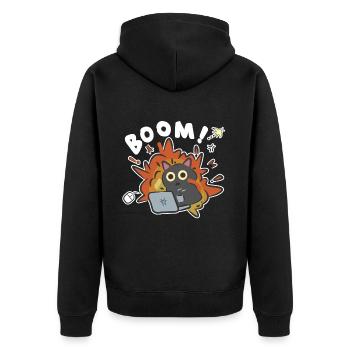 Adolescent Été Tendance Drôle Informatique Nerd Chat Boom - Veste à capuche bio Premium Unisexe - noir - Dos - Nico (187cm)