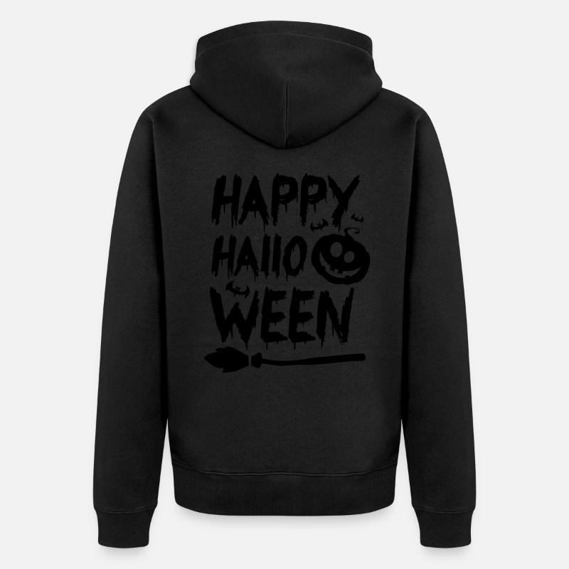 Lettrage d’Halloween Joyeux Halloween - Veste à capuche bio Premium Unisexe - noir