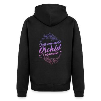 Ich Verspreche Noch Eine Orchidee - Unisex Premium Bio Zip Hoodie - Schwarz - Hinten - Nico (187cm)