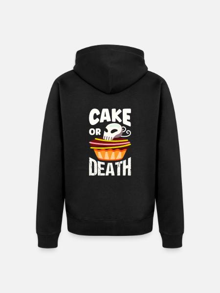 Lustige Torte Oder Tod - Unisex Premium Bio Zip Hoodie - Schwarz
