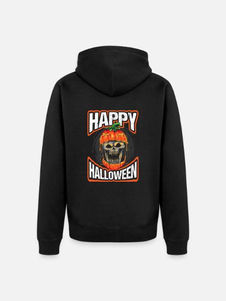 Happy Halloween - Unisex Premium Organic Zip Hoodie - black