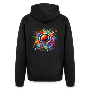 Basketball Basketball Player, Splash, Basketball Player - Unisex Premium Organic Zip Hoodie - black - Back - Nico (187cm)
