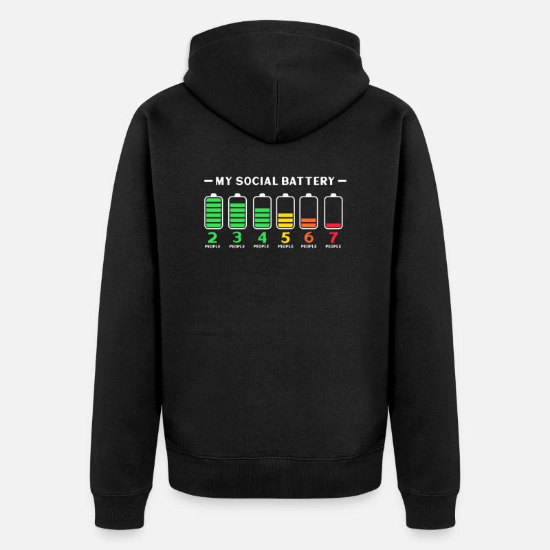 Ma batterie sociale - Veste à capuche bio Premium Unisexe - noir