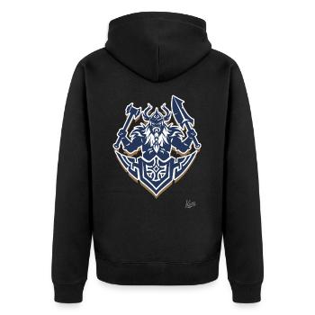 Die Nordischen Kriegsgötter - Unisex Premium Bio Zip Hoodie - Schwarz - Hinten - Nico (187cm)