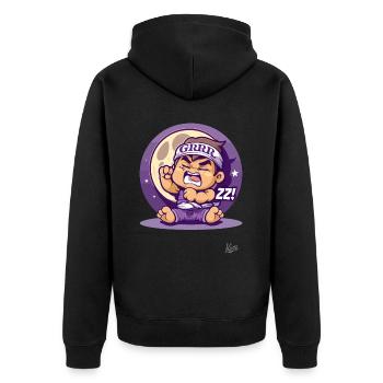 Süßer müder kleiner Kleinkind-Wrestler schläft - Unisex Premium Bio Zip Hoodie - Schwarz - Hinten - Nico (187cm)