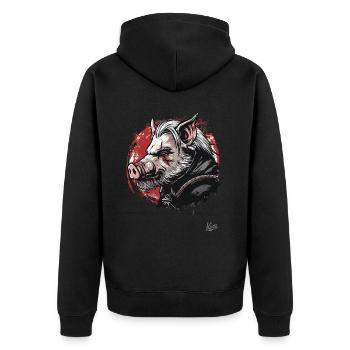 Le type mystique verrat-truie-cochon-sorcier - Veste à capuche bio Premium Unisexe - noir - Dos - Nico (187cm)