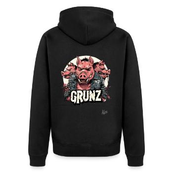 Le gang de rockeurs de cochons - Veste à capuche bio Premium Unisexe - noir - Dos - Nico (187cm)