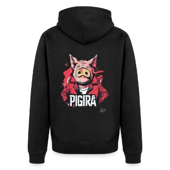 A-Kira: 90s Anime Movie Parody – Pig the Pigira - Unisex Premium Organic Zip Hoodie - black - Back - Nico (187cm)