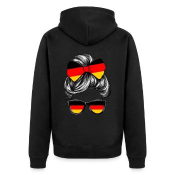 Allemagne drapeau drapeau femme lunettes de soleil fan - Veste à capuche bio Premium Unisexe - noir - Dos - Nico (187cm)