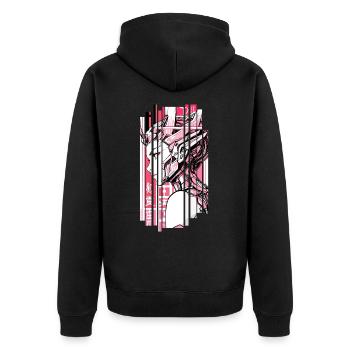 Woman cyberpunk pink Geometric japan - Unisex Premium Organic Zip Hoodie - black - Back - Nico (187cm)