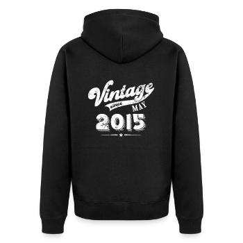 Millésime depuis Mai 2015 Cadeau d’anniversaire - Veste à capuche bio Premium Unisexe - noir - Dos - Nico (187cm)