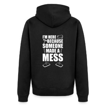 Je suis ici parce que quelqu’un a fait un gâchis - Veste à capuche bio Premium Unisexe - noir - Dos - Nico (187cm)