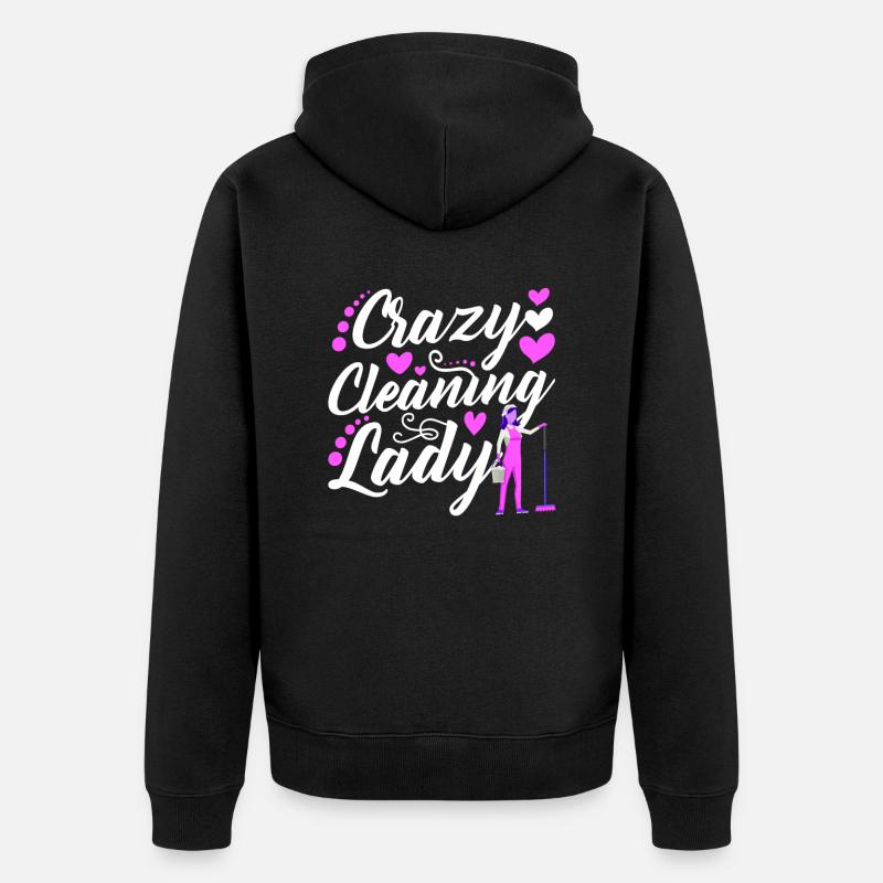 Femme de ménage folle - Veste à capuche bio Premium Unisexe - noir