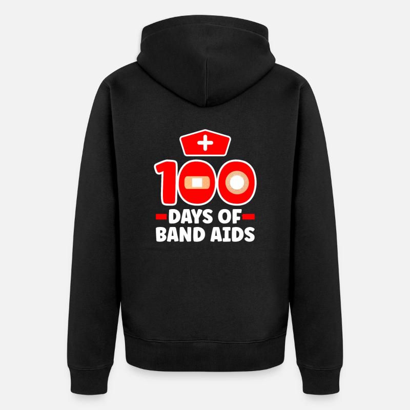 100 jours de pansement - Veste à capuche bio Premium Unisexe - noir