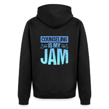 Beratung Ist Meine Leidenschaft - Unisex Premium Bio Zip Hoodie - Schwarz - Hinten - Nico (187cm)