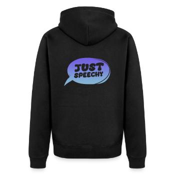 Simple Speaking - Unisex Premium Organic Zip Hoodie - black - Back - Nico (187cm)