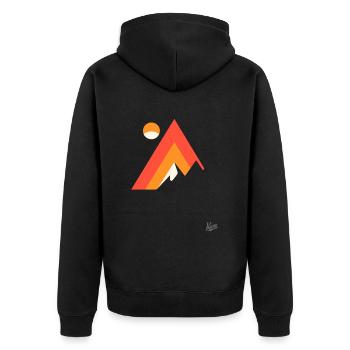 Mountain and nature - Unisex Premium Organic Zip Hoodie - black - Back - Nico (187cm)