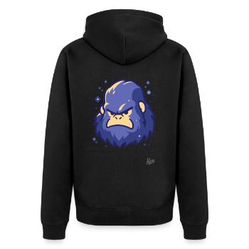 Le Yeti Sasquatch bleu frais - Veste à capuche bio Premium Unisexe - noir - Dos - Nico (187cm)