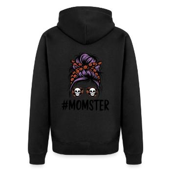 Halloween Momster Monster Mom - Unisex Premium Organic Zip Hoodie - black - Back - Nico (187cm)