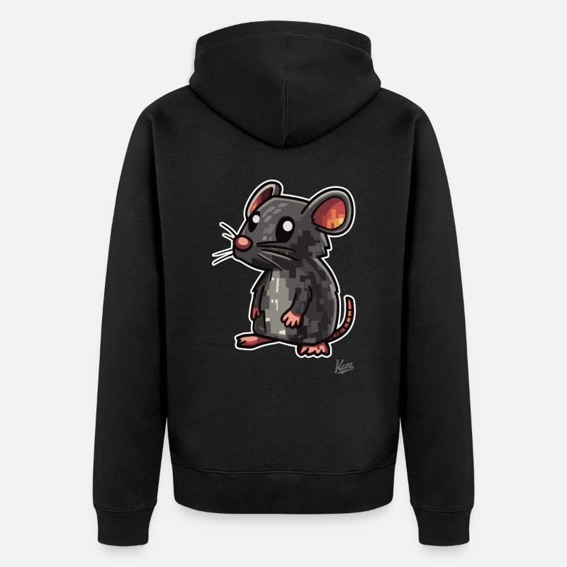 Drôle de souris rat - Veste à capuche bio Premium Unisexe - noir