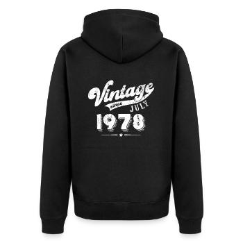 Millésime depuis Juillet 1978 Cadeau d’anniversaire - Veste à capuche bio Premium Unisexe - noir - Dos - Nico (187cm)