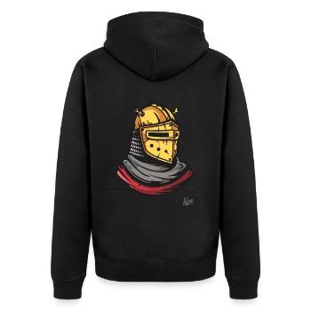 Mittelalterliche Helme der Persischen Ritter - Unisex Premium Bio Zip Hoodie - Schwarz - Hinten - Nico (187cm)