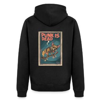 Skateboard Zombie Dog : Punk est mort - Veste à capuche bio Premium Unisexe - noir - Dos - Nico (187cm)